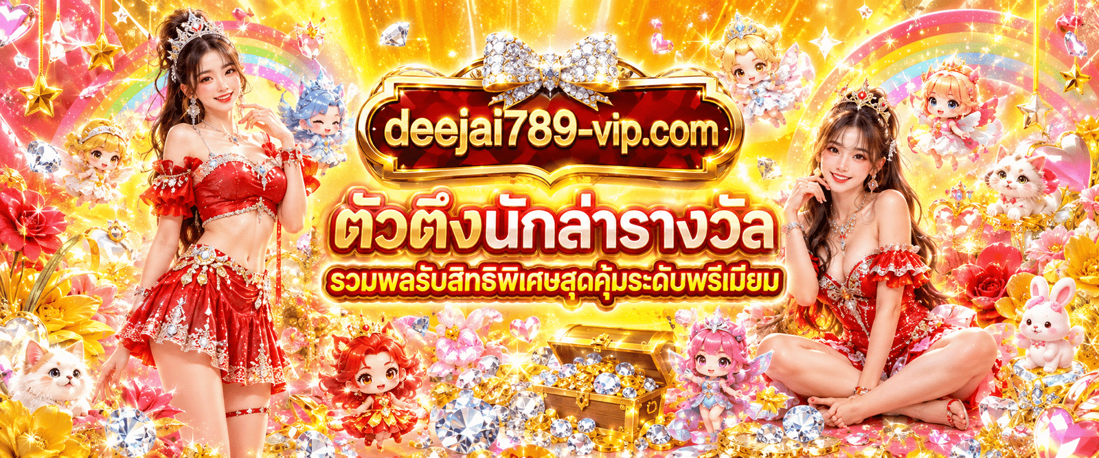 แบนเนอร์ระบบตัวตึงนักล่ารางวัล แนะนำวิธีการรวมพลรับสิทธิพิเศษสุดคุ้มระดับพรีเมียม กับ DEEJAI789